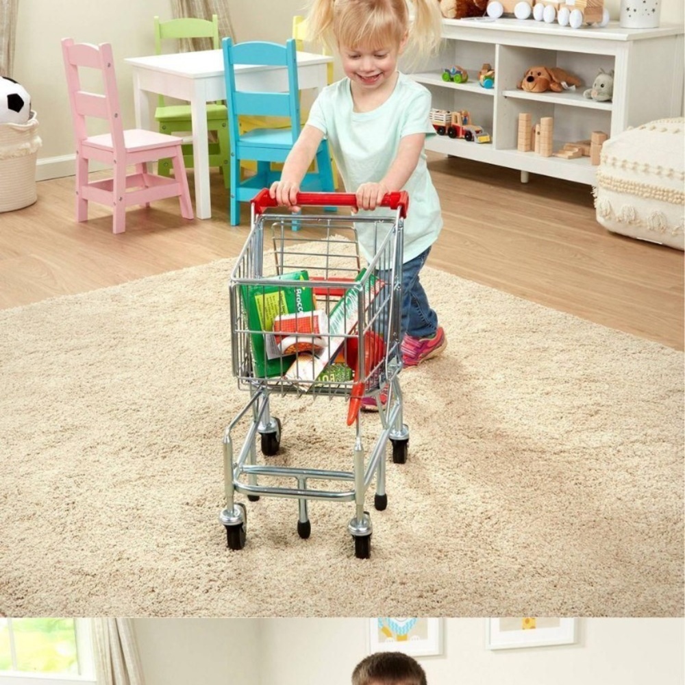 NIB Melissa and Doug Shopping Cart Toy with Red Handle
